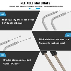 Motorcycle Throttle Idle Cable Braided Wire Kit Compatible with Harley Tourin…