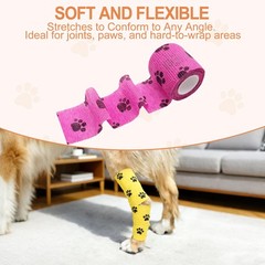 AVINLI 6 Rolls Vet 2 Inch X 5 Yards, Pink, Green, Yellow, 2 of Each Color