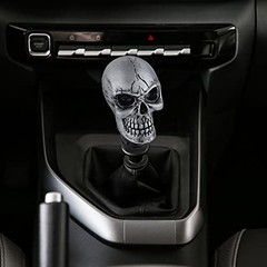 Small Shifter Knob, Skull Gear Grip Head with 3 Adapters Fit for Most Sliver