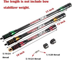 Customizable Carbon Fiber Stabilizer Rod 10/12/15 Inch for Archery Accuracy