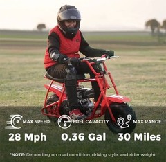FRP GMB100 100cc Gas Mini Bike 4-Stroke Off-Road Trail Bike Red