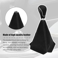 Car Shift Boot Cover, Suede Leather Manual Automatic Gear Shifter Knob Black