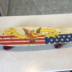 1975 United States Bicentennial Theme Skateboard , Penny And Google Deck Lot