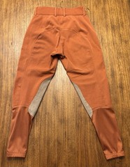 Ovation Rust Breeches with Knee Patches Euro Seat Size 24 Used Very Fair Cond