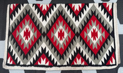 Erin Rhea Geometric Navajo-Style Western Ranch Show Pad Blanket Red Black 35×42