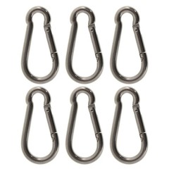 264 Lbs Spring Snap Hook Carabiner Clips Stainless Steel 304 , Set Of 6