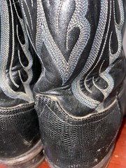 TONY LAMA COWBOY WESTERN BOOT LIZARD LOWER BLACK Sz. 8.5D Men Style 8539