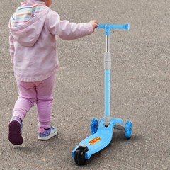 Adjustable 4-Level Height 3-Wheel Scooters w/T-bar for Toddler Kids Boys Girls