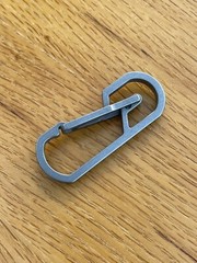 Titanium Carabiner Clip, EDC Keychain, Key Ring, Silver/Grey, 2.55in/65mm Length