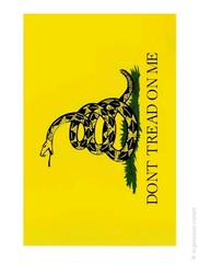 Gadsden Flag Don’t Tread On Me Coiled Snake Yellow Black Green Sticker 2″x 3″