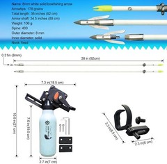 40lbs Bowfishing Bow Arrow Set Adults Beginner Combo Kit Reel Fish Recurve Bows