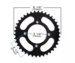 Sprocket drive gear chain wheel #420 38T 4 hole w Free ratchet Hub 3/4″ adapter