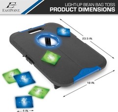 EastPoint Light-Up Cornhole Board Set – 24 x 24″ x 18″, Bean Bag Toss Green