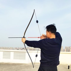 58″ Traditional Bow 15-50lbs Triangle Longbow Horsebow Hunting Archery Shooting