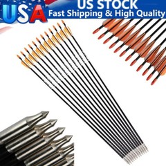 12Pcs 31 Inch Archery Fiberglass Target Practice Arrows for Recurve Compound Bow
