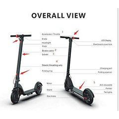 Eskuta KS-350 Long-Range Electric Powerful Kick Scooter, Removeable Battery