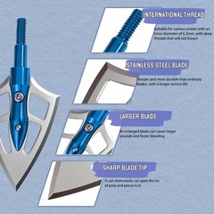 12pcs Mars Broadheads 100Grain Archery Arrowheads Hunting Sharp Razor Blades