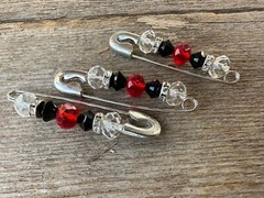 Horse Tack – Set Of 3 Red Rhinestone & Swarovski Crystal Blanket Number Pin