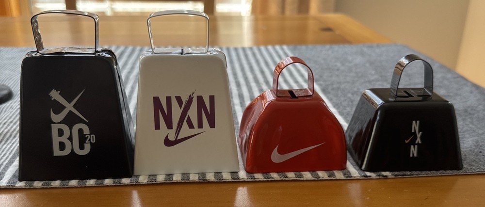 Nike Cross Nationals NXN Bowerman Track Club Event Cowbell 4 Bell Lot Noisemaker