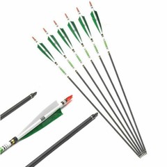 12Pcs 33inch Carbon Hunting Arrows Archery Target Arrows with 5″ Turkey Feathers
