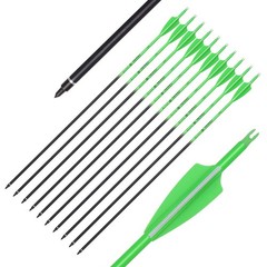 Elong 12PCS 28″ Arrows for Compound Bows,Carbon Hunting Arrows for Archery Sp…