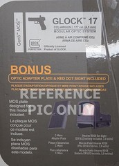 GLOCK 17 Gen 5 MOS RED DOT SIGHT & ADAPTER PLATE FOR CO2 .177 Cal Airgun Pistol