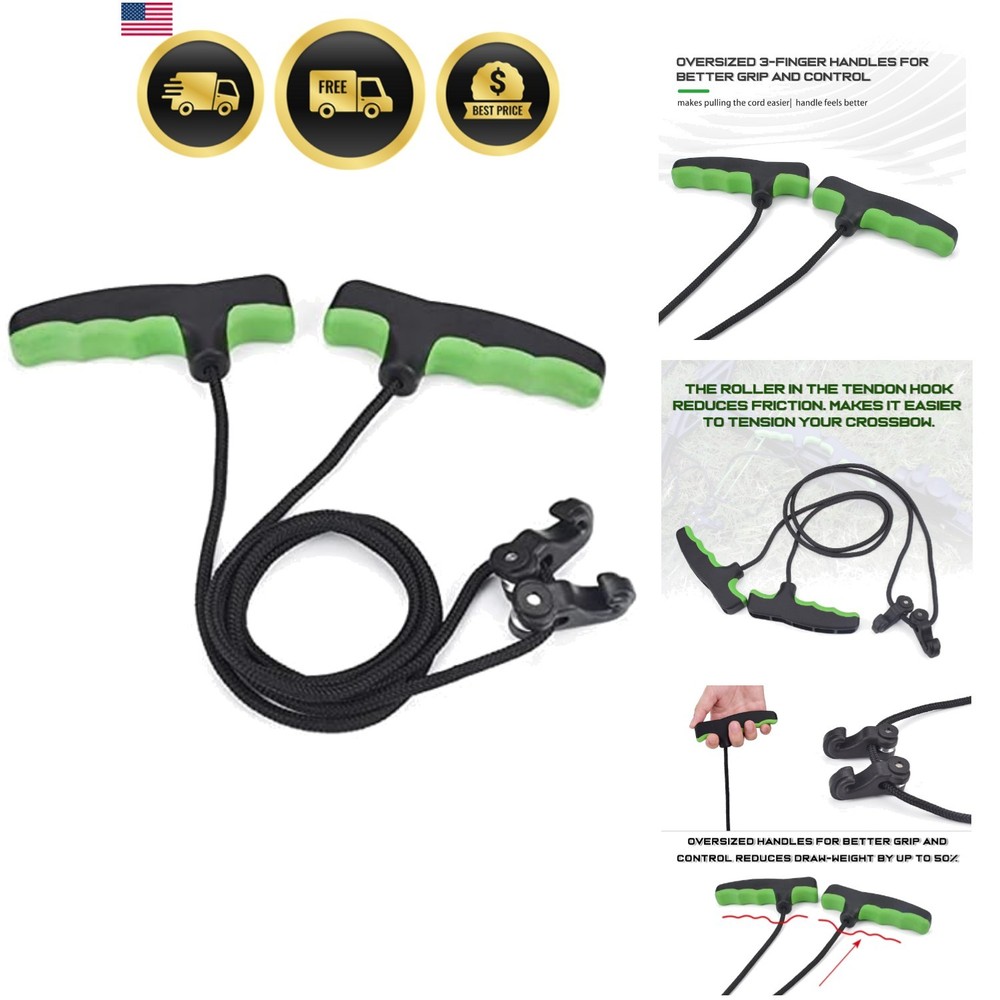Crossbow Cocking Device Double Handle Rope Cocker Aid for Hunting and Shooting