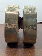 Vintage Diablo USA Silver Plated Overlay Western Saddle Stirrups Engraved Pair