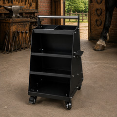Heavy Duty Farrier Tool Cart with Wheels | Metal Hoof Care Organizer Storage
