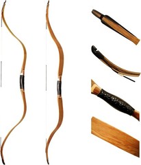 AF Archery 54″ Oak Tatar Traditional Recurve Bow Laminated Horse Bow Longbow