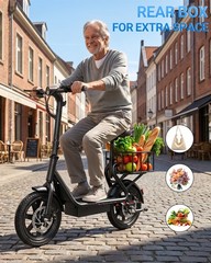 Electric Scooter with Seat, 14″ E-Scooter with 36V 7.8AH Battery, 350W Motor