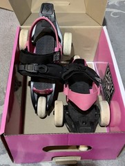 Cardiff Skate Co. Cruiser Adjustable Youth Roller Skates Pink/Black EU 30-37