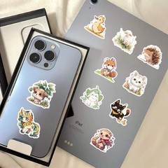9Pcs Random Cute Animal Kawaii Cartoon Plant Flower Animal Waterproof Stickers