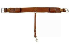 HORSE BACK FLANK REAR CINCH GIRTH LEATHER WESTERN SADDLE BASKET TOOLED