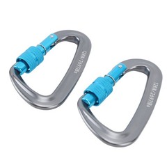 2PCS Compact Locking Carabiners For Outdoor Activities D Shape Popular
