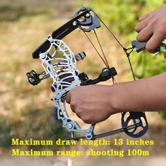 Archery 13″ Mini Compound Arrow Bow Set Short Axis 15-32lb Outdoor Hunting RH/LH