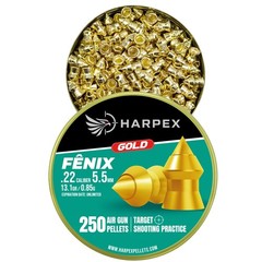 Harpex Fenix Gold .22 (5.5mm) Cal Airgun pellets – Lead Pointed high precision