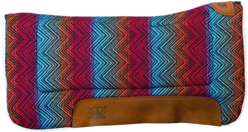 Weaver Leather Contoured Saddle Pad 30×30 Merino Wool Fleece Felt Red Multi