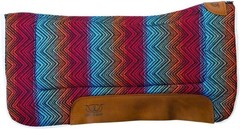 Weaver Leather Contoured Saddle Pad 30×30 Merino Wool Fleece Felt Red Multi
