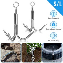 Grappling Hook 3Claw Climbing Hook Stainless Steel Grapnel Hook Small/Large Size