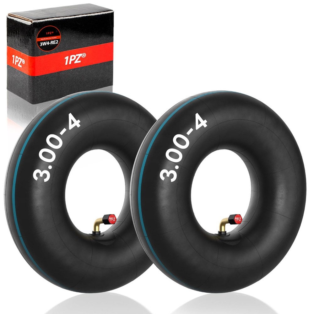 1PZ 2-Pack Heavy Duty 3.00-4 Inner Tube with TR87 Bent Valve Stem for ATV Whe…