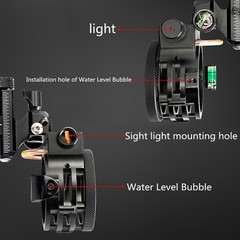 Compound Bow 5 Pin Sight 0.019″ Optical Fiber 8X 6X Archery Hunting Target RH LH