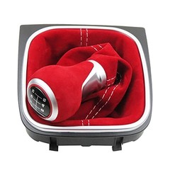 Red Suede Leather Gear Shift Knob – 6 Speed – Complete Red (6-Speed Style)