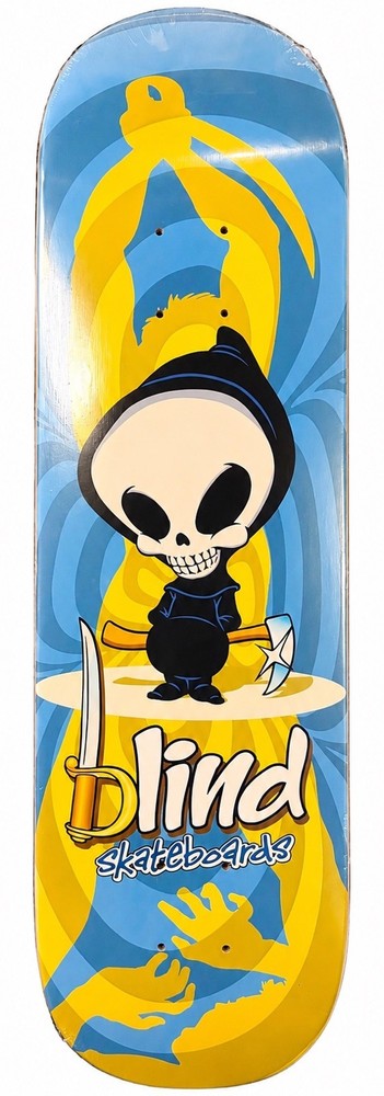 Blind Skateboards Classic Skateboard Deck Saber Sword OG Reaper 8.0 Blue Yellow