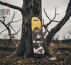 Black Tape Stitched Idol Anime Skateboard Deck 8.0″ 7-Ply Maple