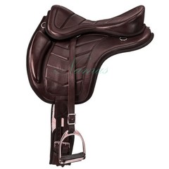 100% Geniune Leather All Purpose Treeless leather black saddle Freemax saddle