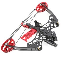 45lbs 18″ Mini Compound Bow Dual-use Steel Ball Arrows Archery Fishing Hunting