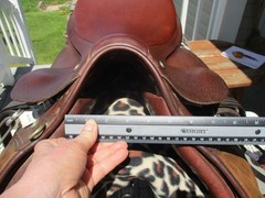 18» MEDIUM CROSBY A/P ENGLISH SADDLE w NEW LEATHERS &BREAKAWAY IRONS,
