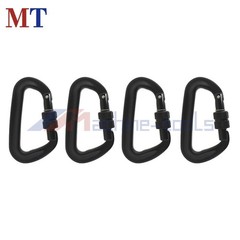 4 Pack Heavy Duty Aviation 12 KN D-Shaped Locking Carabiners Clip Aluminum