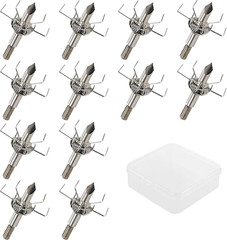12cs 100 Grain Archery Broadheads 2″ Dia Expandable Hunting Arrowhead w/2 Blade